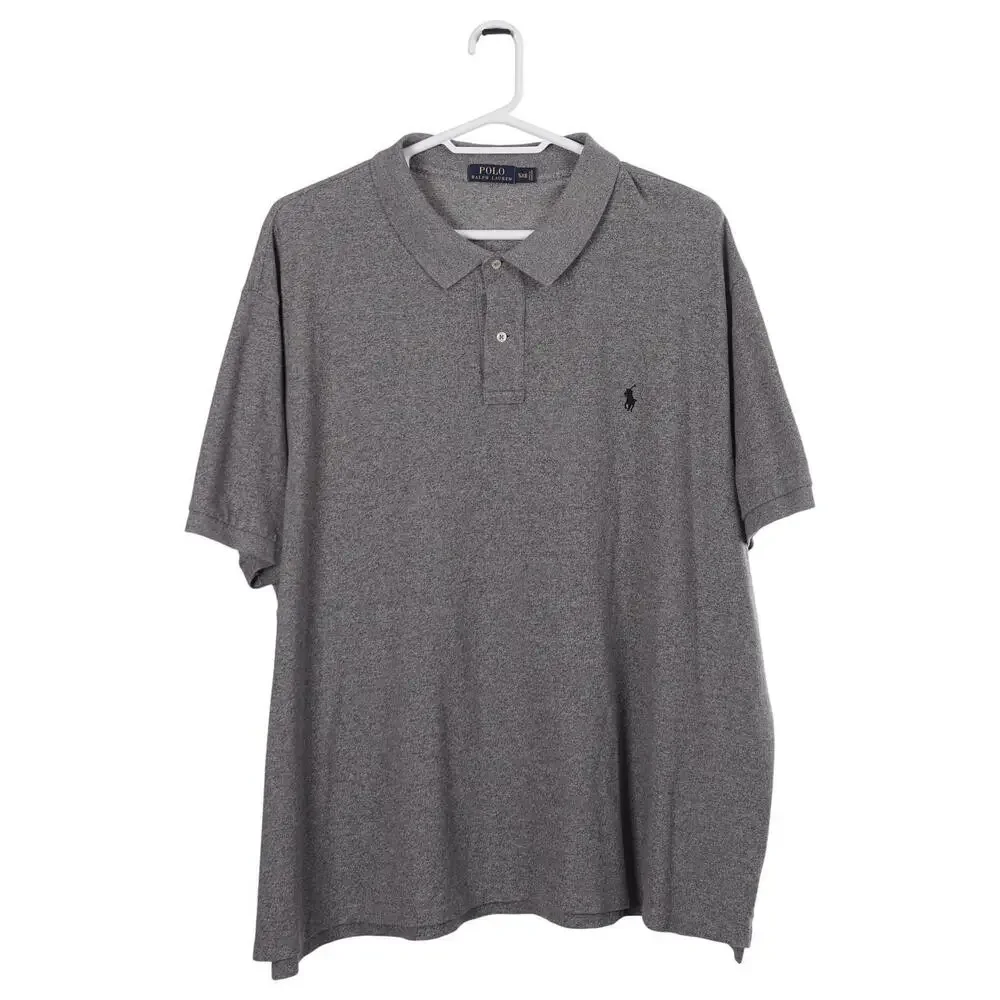 Polo Ralph Lauren Polo Shirt Men 5XB Gray Cotton Short Sleeve Pony Logo Casual